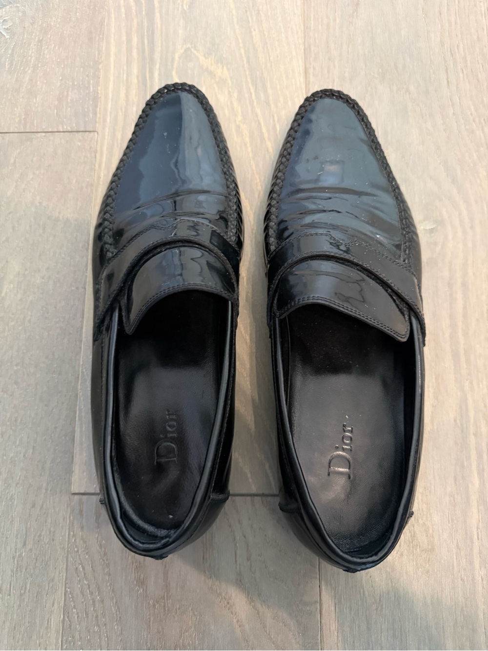 Dior Men’s Black Patent Leather Slip-On Loafers
